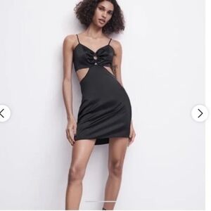 Black Satin Mini Dress